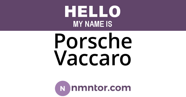 Porsche Vaccaro