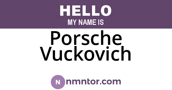 Porsche Vuckovich