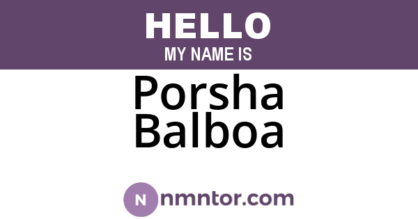 Porsha Balboa