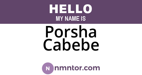 Porsha Cabebe