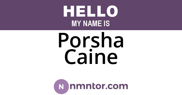 Porsha Caine