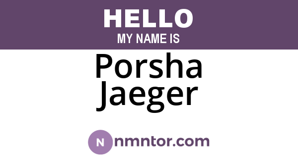 Porsha Jaeger