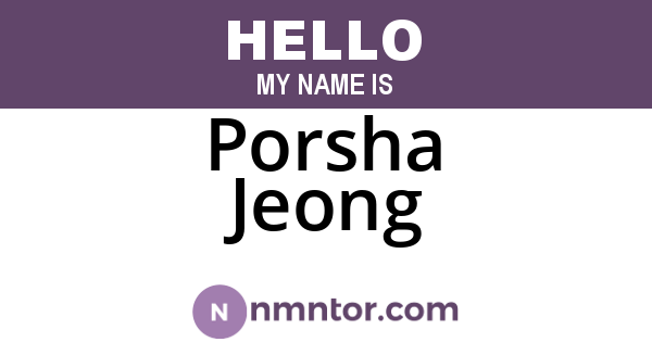 Porsha Jeong