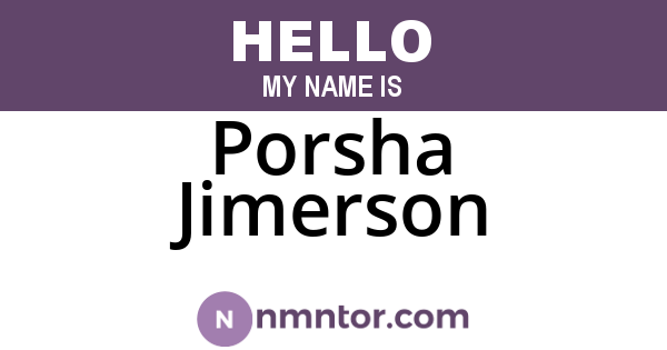 Porsha Jimerson