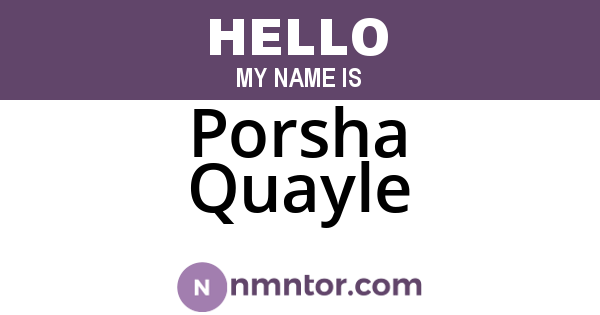Porsha Quayle