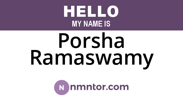 Porsha Ramaswamy