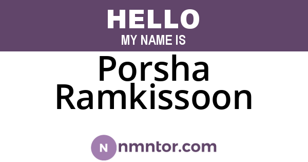 Porsha Ramkissoon