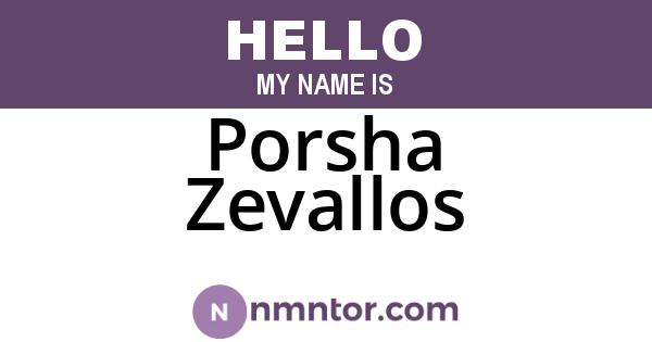 Porsha Zevallos