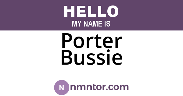 Porter Bussie