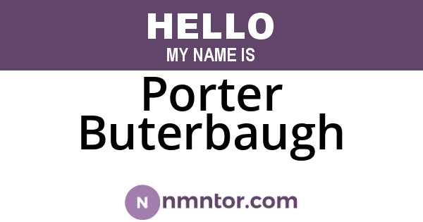 Porter Buterbaugh