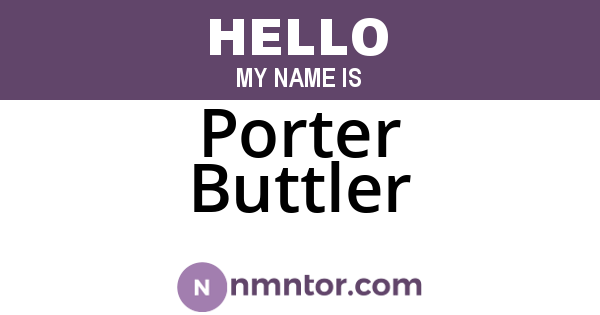 Porter Buttler