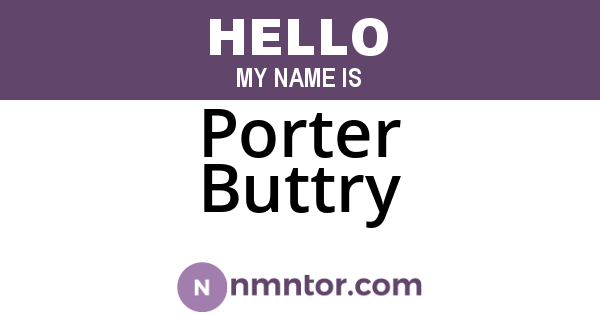 Porter Buttry