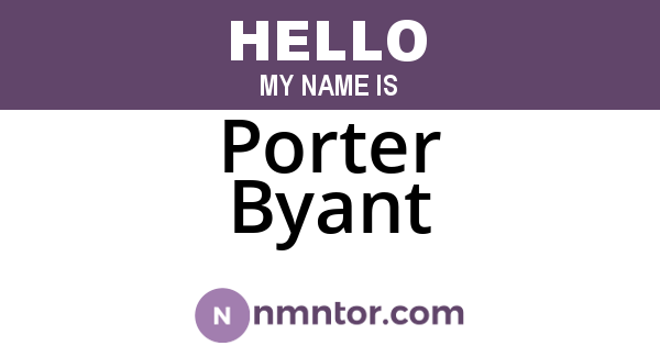 Porter Byant