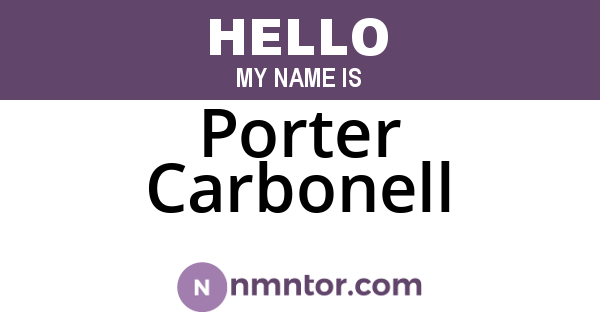 Porter Carbonell
