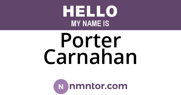 Porter Carnahan
