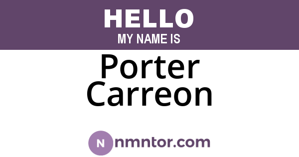 Porter Carreon