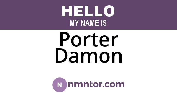 Porter Damon