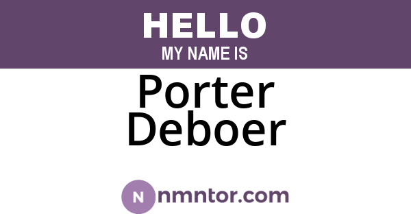 Porter Deboer