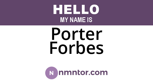 Porter Forbes