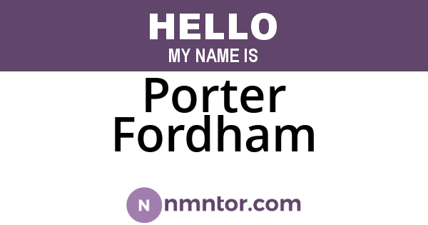 Porter Fordham