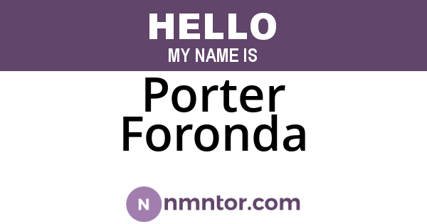 Porter Foronda