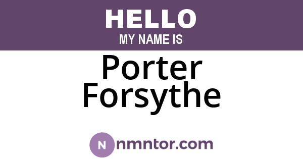 Porter Forsythe