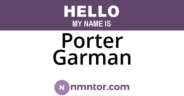 Porter Garman