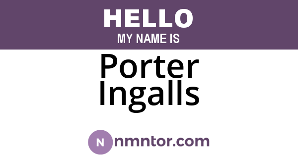 Porter Ingalls