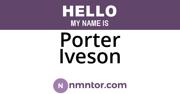 Porter Iveson