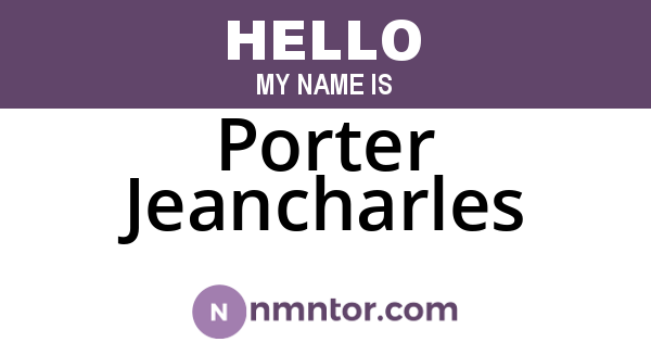 Porter Jeancharles