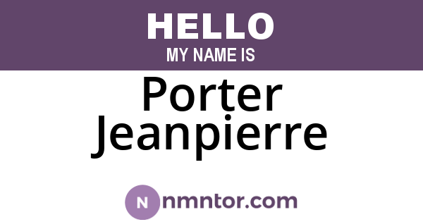 Porter Jeanpierre