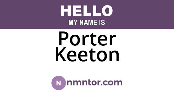 Porter Keeton