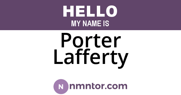 Porter Lafferty