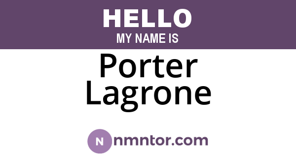 Porter Lagrone