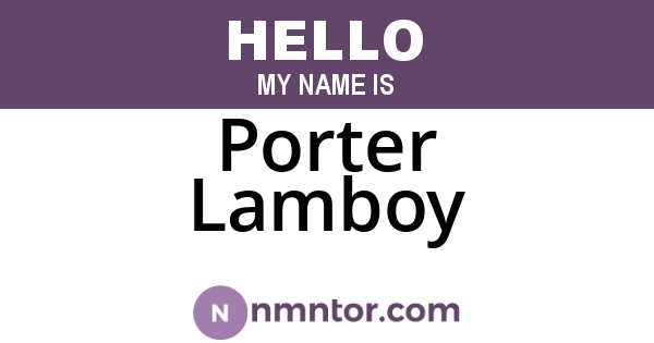 Porter Lamboy