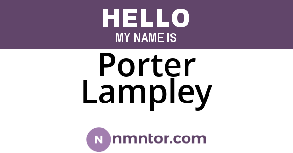 Porter Lampley