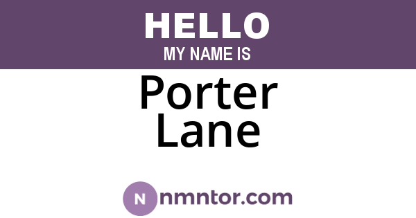 Porter Lane