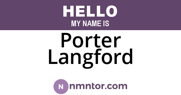 Porter Langford