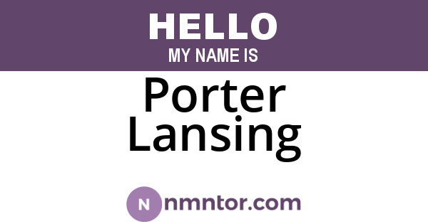 Porter Lansing