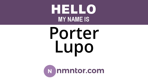 Porter Lupo
