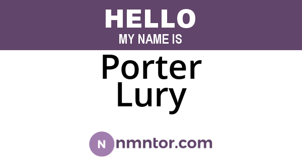 Porter Lury