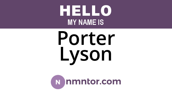 Porter Lyson