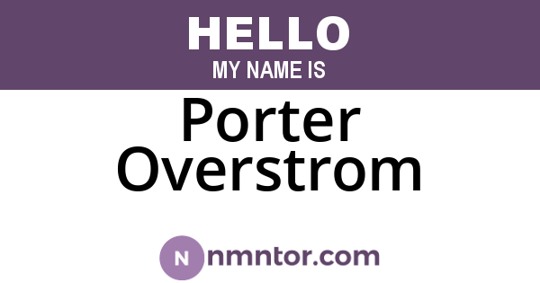 Porter Overstrom