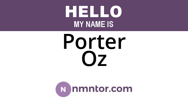 Porter Oz