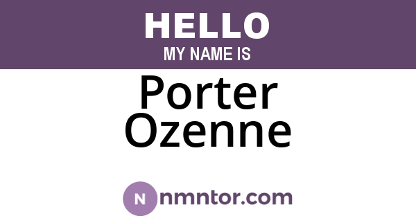 Porter Ozenne