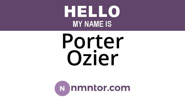 Porter Ozier