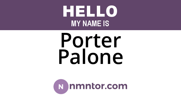 Porter Palone