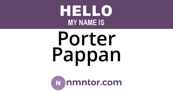 Porter Pappan