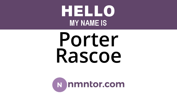 Porter Rascoe