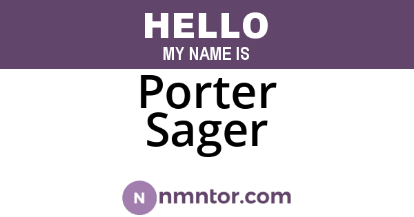 Porter Sager